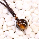 Tiger Eye Stone Pendant Necklace