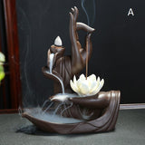 Buddha waterfall incense burner