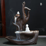 Buddha waterfall incense burner